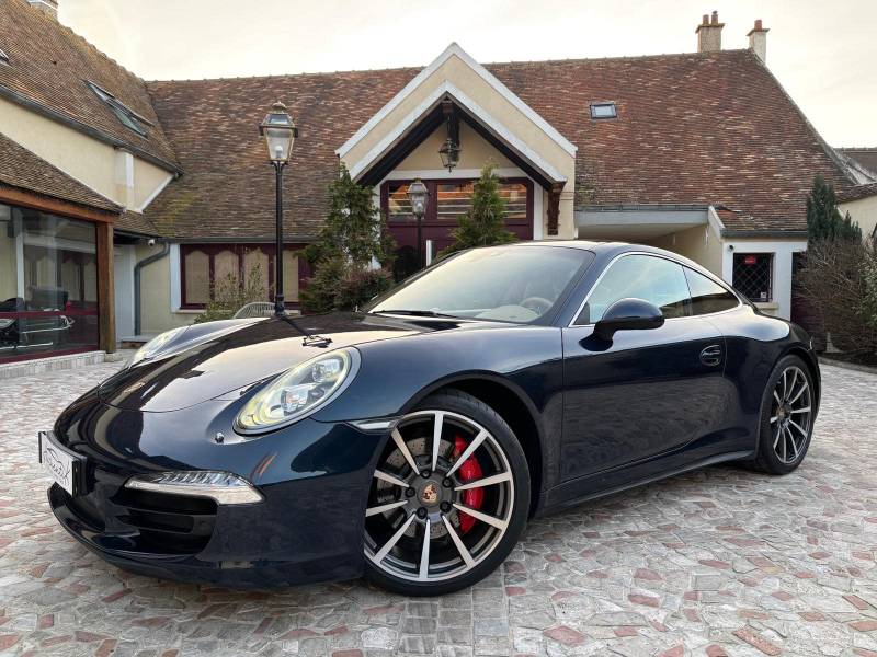 A vendre Porsche 991 Carrera 4S boîte PDK, 12/2013, 79.401 km, bleue nuit intérieur cuir beige en parfait état